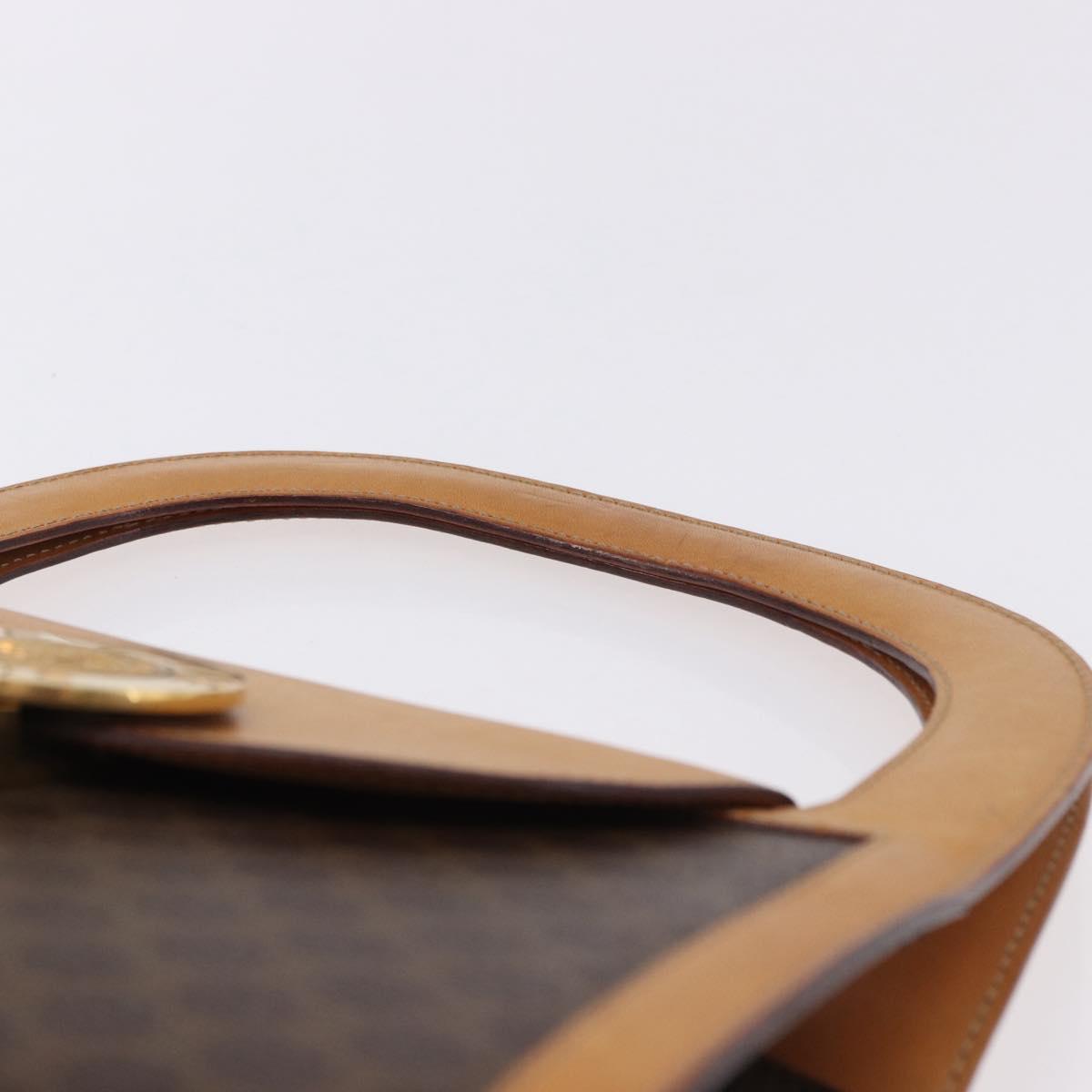 CELINE Macadam Canvas Medallion Hand Bag PVC Leather Brown Gold Auth 192071A - Jerrillo image 8