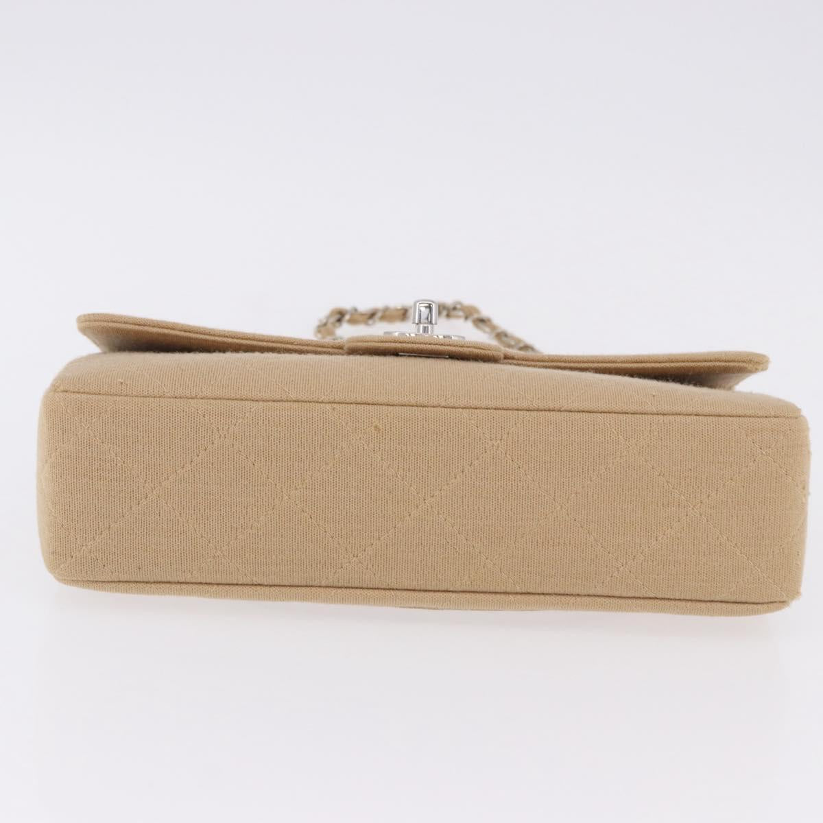 CHANEL Matelasse 25 Chain Shoulder Bag Cotton Beige Silver CC Auth 192083A - Jerrillo image 6
