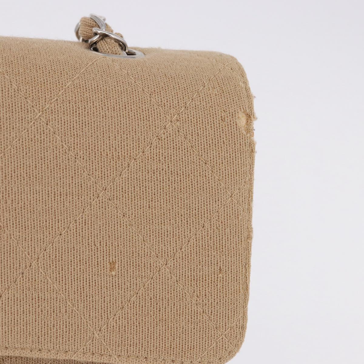 CHANEL Matelasse 25 Chain Shoulder Bag Cotton Beige Silver CC Auth 192083A - Jerrillo image 2