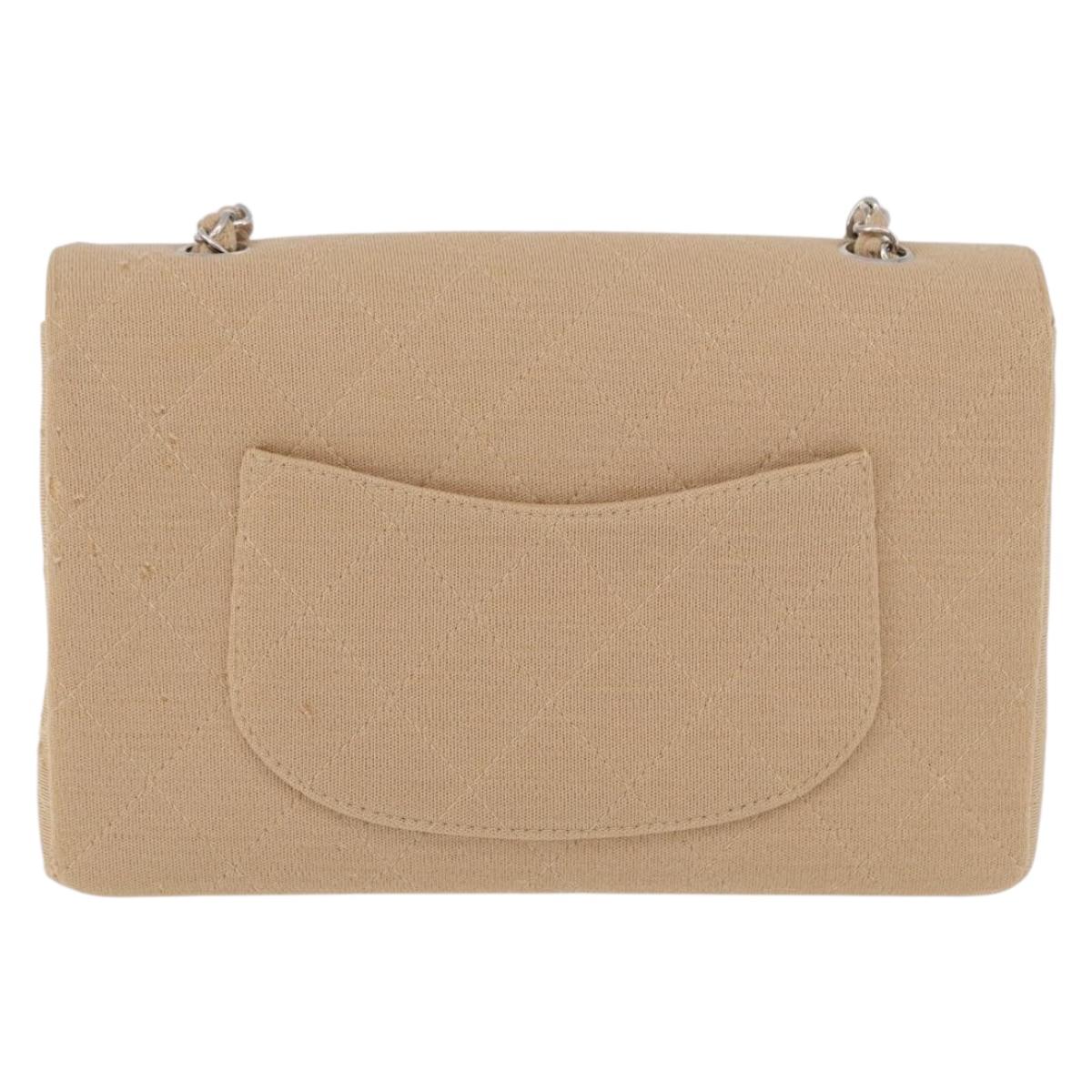 CHANEL Matelasse 25 Chain Shoulder Bag Cotton Beige Silver CC Auth 192083A - Jerrillo image 3