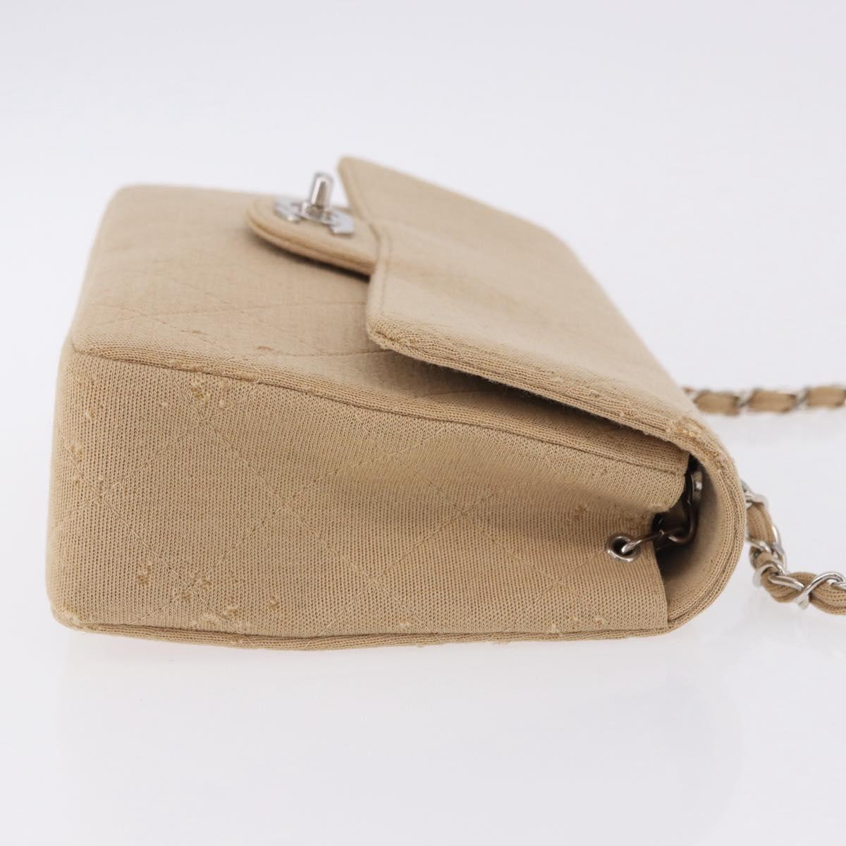 CHANEL Matelasse 25 Chain Shoulder Bag Cotton Beige Silver CC Auth 192083A - Jerrillo image 4