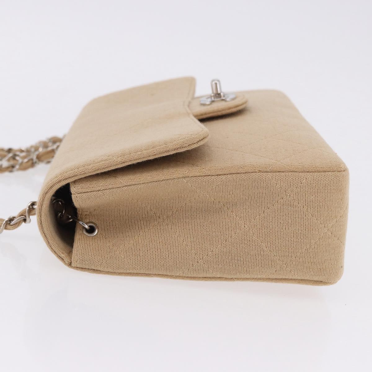 CHANEL Matelasse 25 Chain Shoulder Bag Cotton Beige Silver CC Auth 192083A - Jerrillo image 5