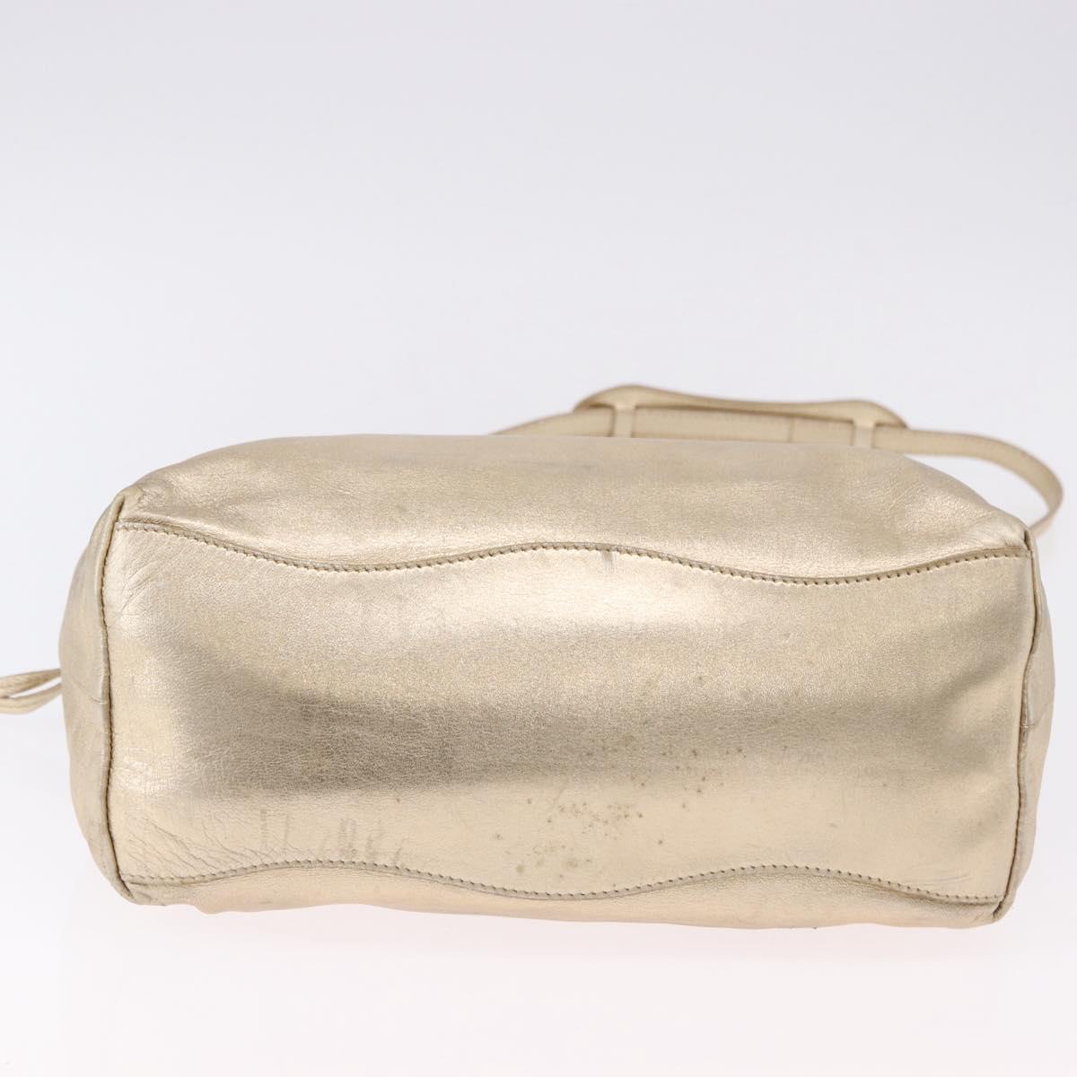 PRADA Hand Bag Leather 2way Silver Gold Auth 192120A - Jerrillo image 5