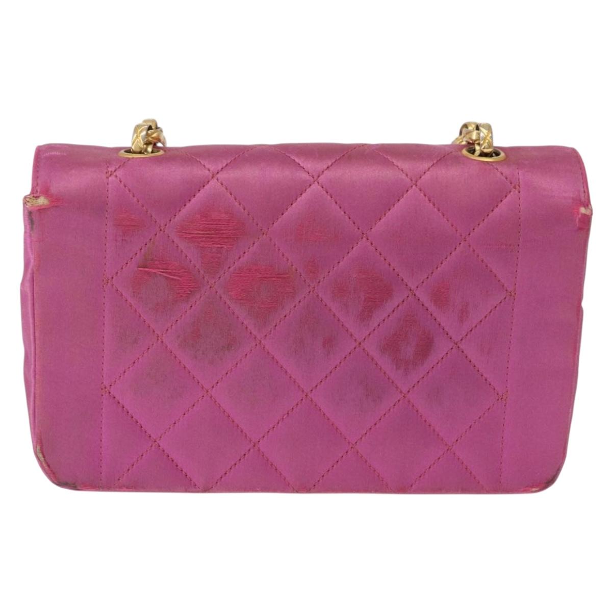 CHANEL Matelasse Chain Shoulder Bag Satin Pink Gold CC Auth 192128 - Jerrillo image 2
