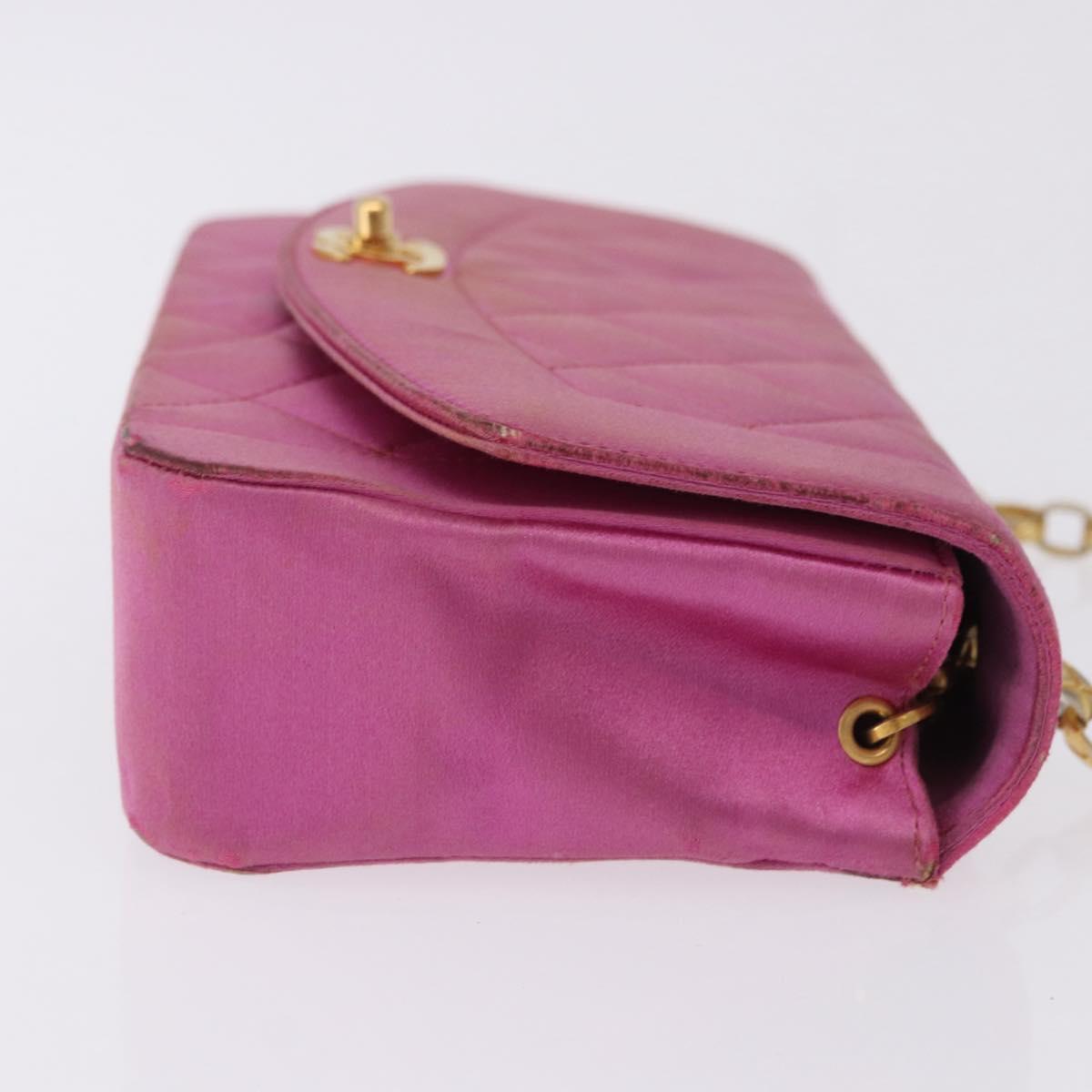CHANEL Matelasse Chain Shoulder Bag Satin Pink Gold CC Auth 192128 - Jerrillo image 4