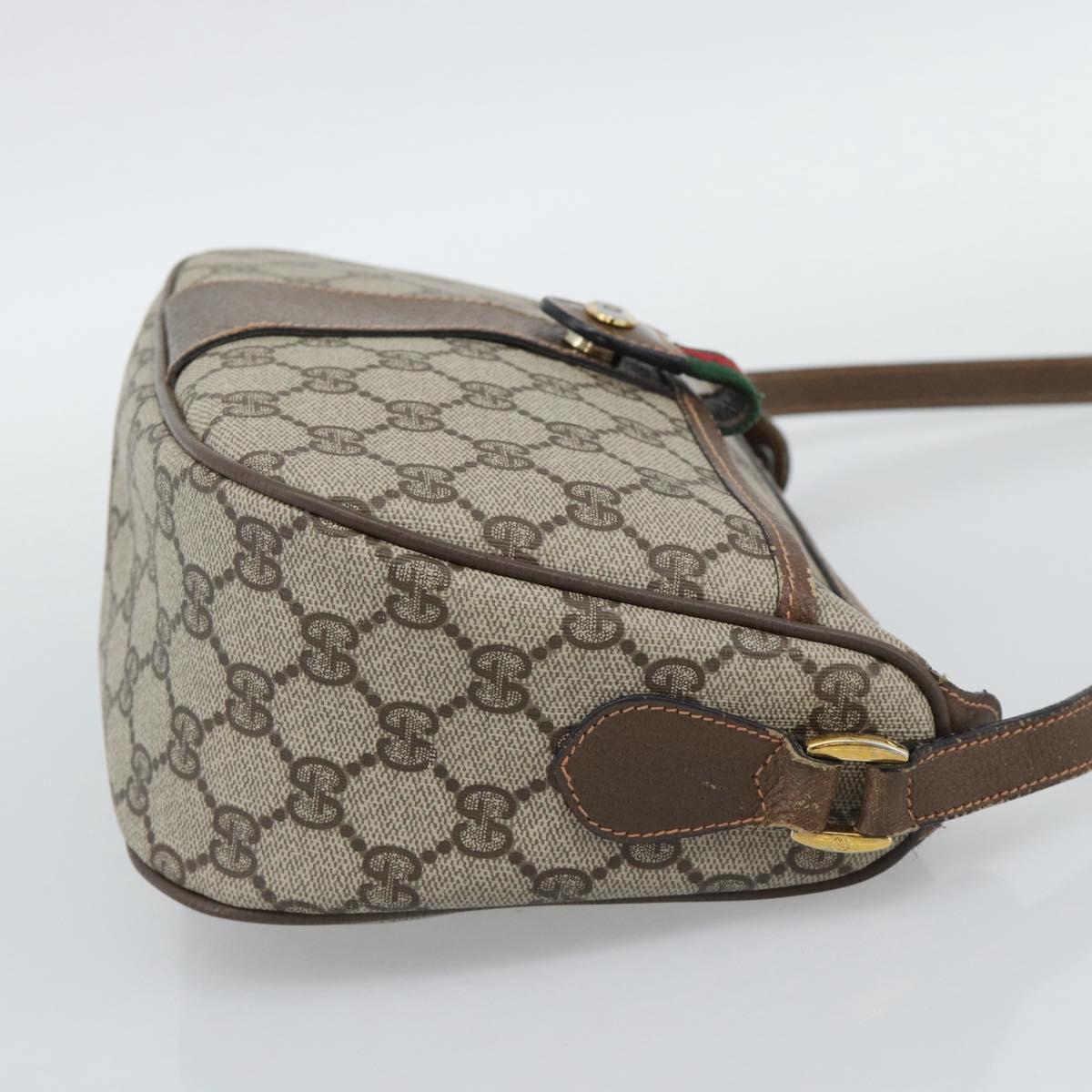GUCCI GG Supreme Web Sherry Line Bag PVC Beige Gold 89 02 032 Auth 192195 - Jerrillo image 4
