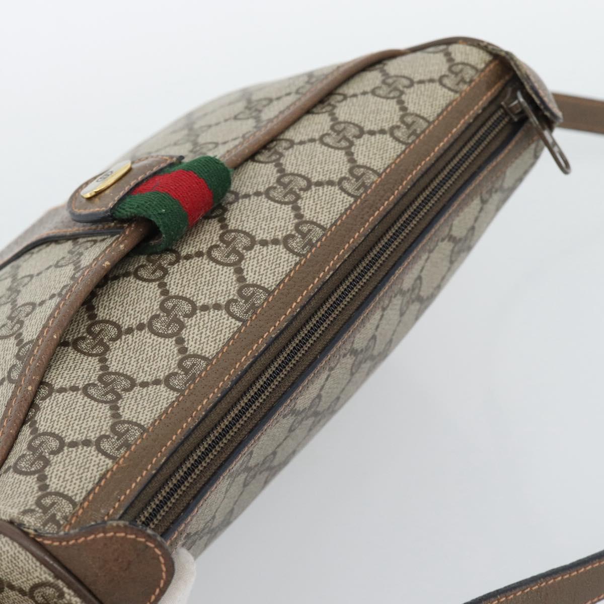 GUCCI GG Supreme Web Sherry Line Bag PVC Beige Gold 89 02 032 Auth 192195 - Jerrillo image 6