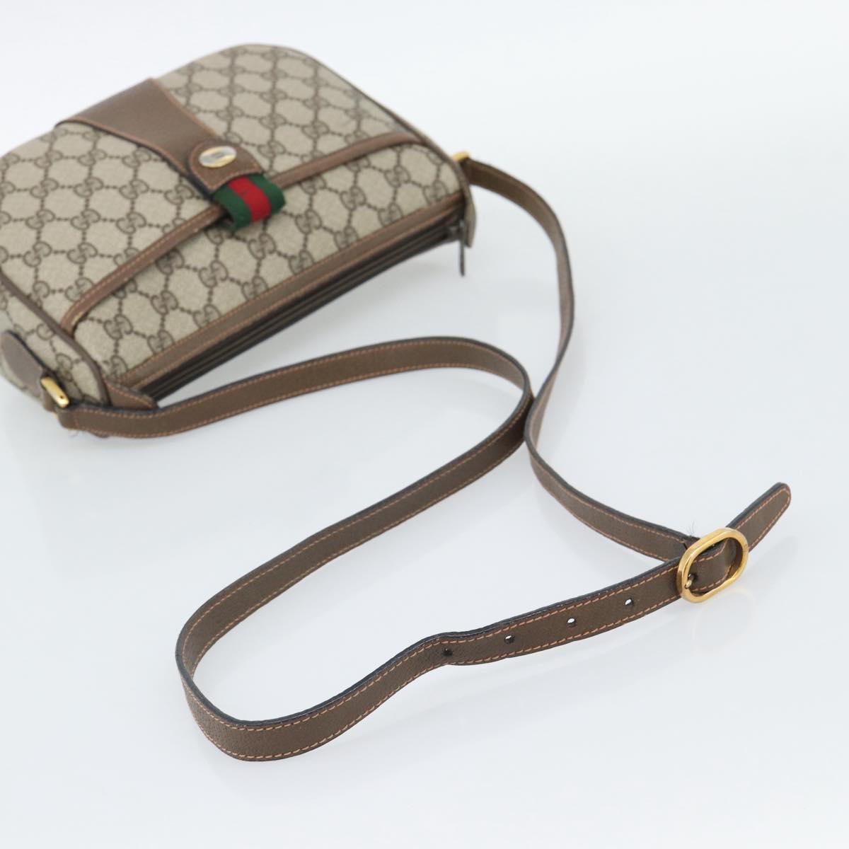 GUCCI GG Supreme Web Sherry Line Bag PVC Beige Gold 89 02 032 Auth 192195 - Jerrillo image 7