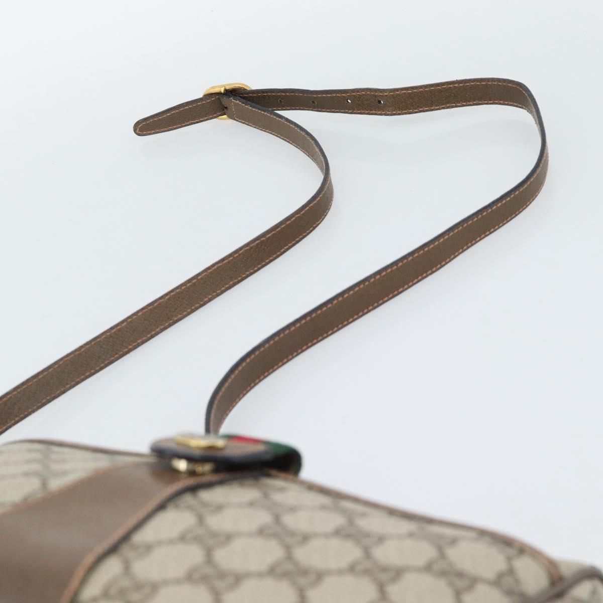 GUCCI GG Supreme Web Sherry Line Bag PVC Beige Gold 89 02 032 Auth 192195 - Jerrillo image 8