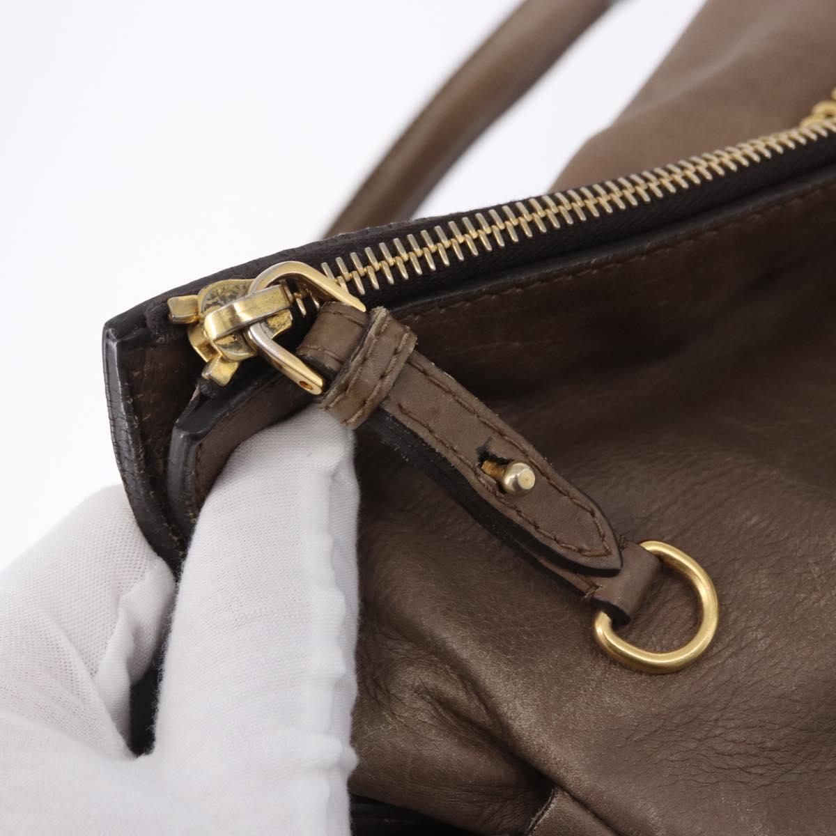 Miu Miu Hand Bag Leather 2way Beige Gold Auth 192198V - Jerrillo image 9