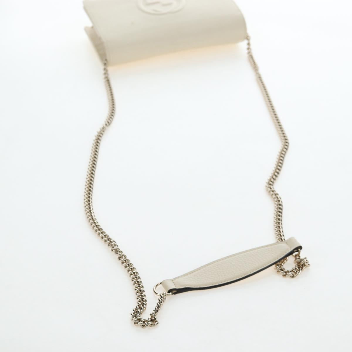 GUCCI Soho Chain Bag Leather Outlet White Gold 598211 493075 Auth 192199V - Jerrillo image 10