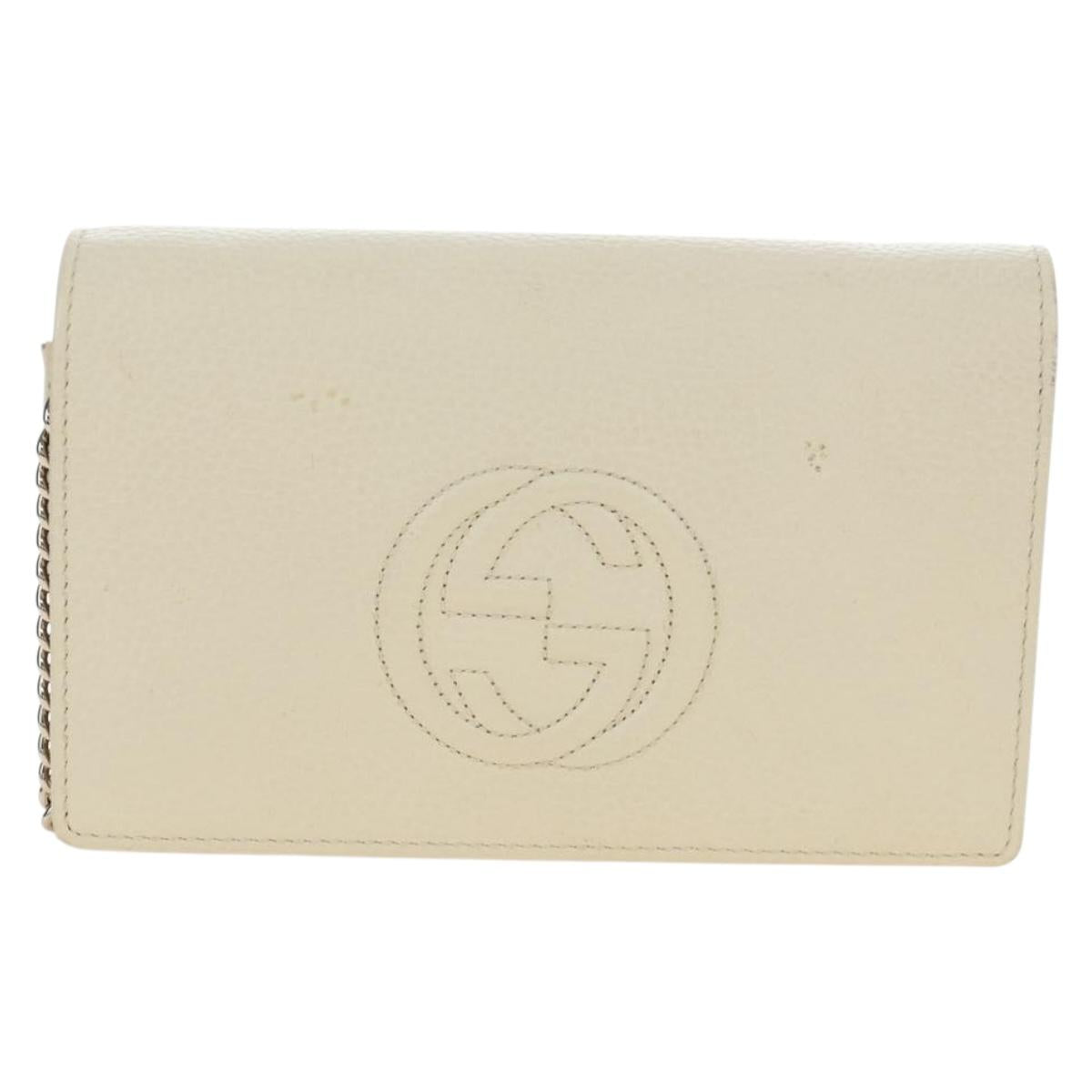 GUCCI Soho Chain Bag Leather Outlet White Gold 598211 493075 Auth 192199V - Jerrillo image 2