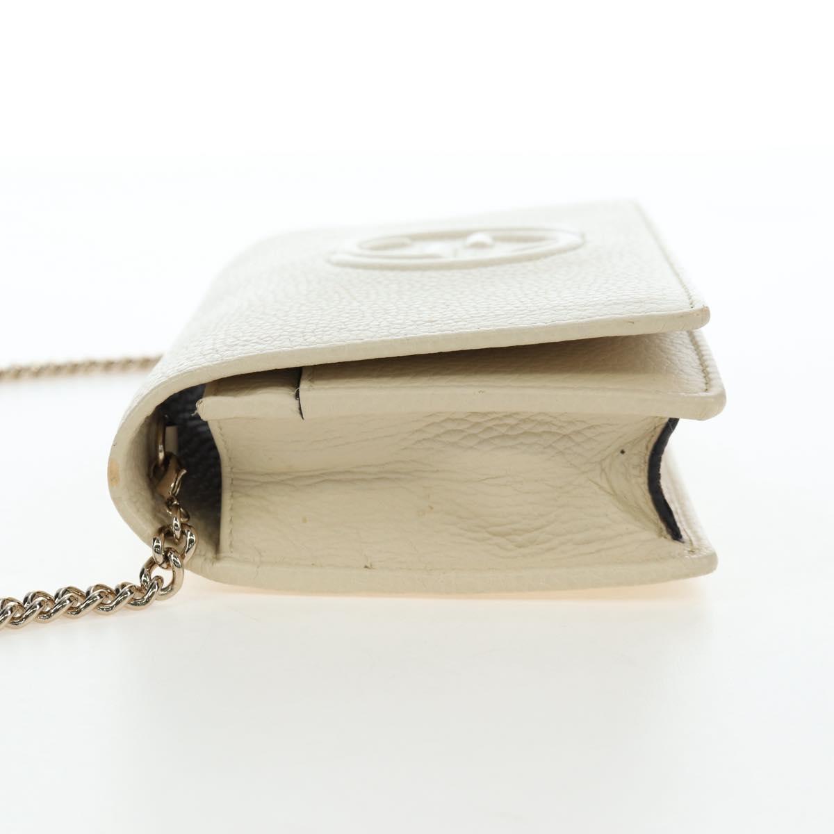GUCCI Soho Chain Bag Leather Outlet White Gold 598211 493075 Auth 192199V - Jerrillo image 7