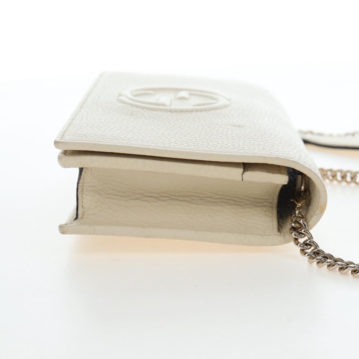 GUCCI Soho Chain Bag Leather Outlet White Gold 598211 493075 Auth 192199V - Jerrillo image 8