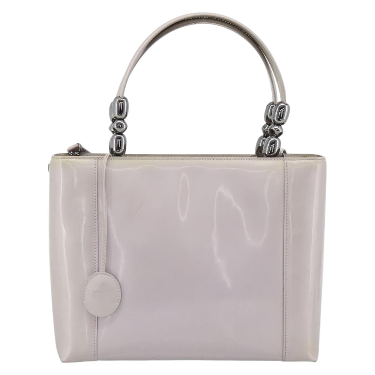 Christian Dior Maris Pearl Bag Patent Leather 2way Lavende Silver Auth 192211 - Jerrillo image 2