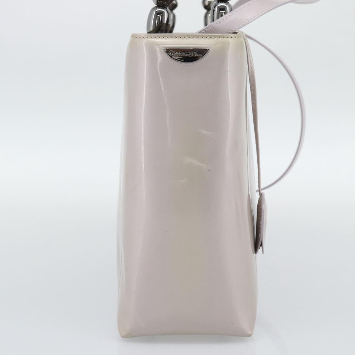 Christian Dior Maris Pearl Bag Patent Leather 2way Lavende Silver Auth 192211 - Jerrillo image 4