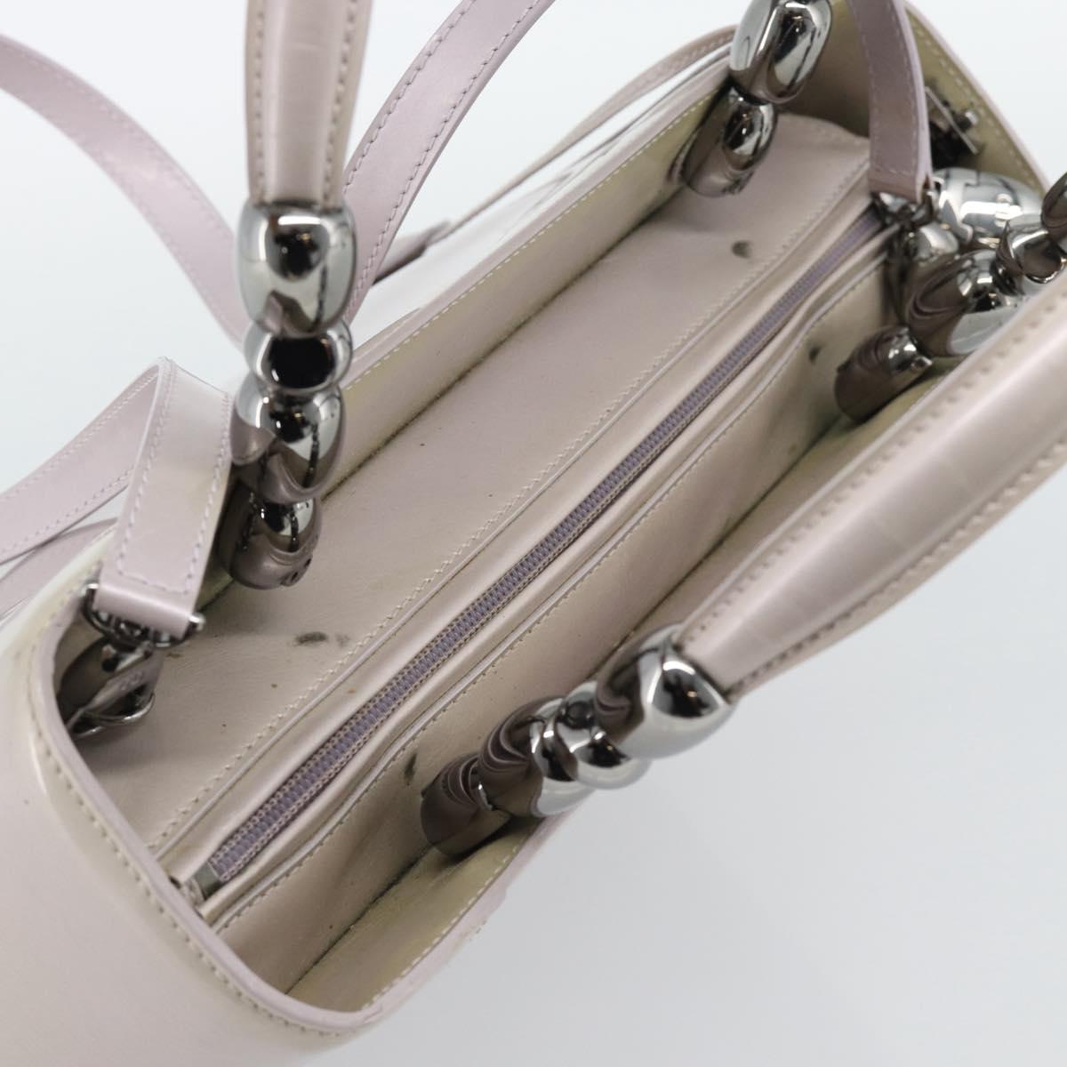 Christian Dior Maris Pearl Bag Patent Leather 2way Lavende Silver Auth 192211 - Jerrillo image 6
