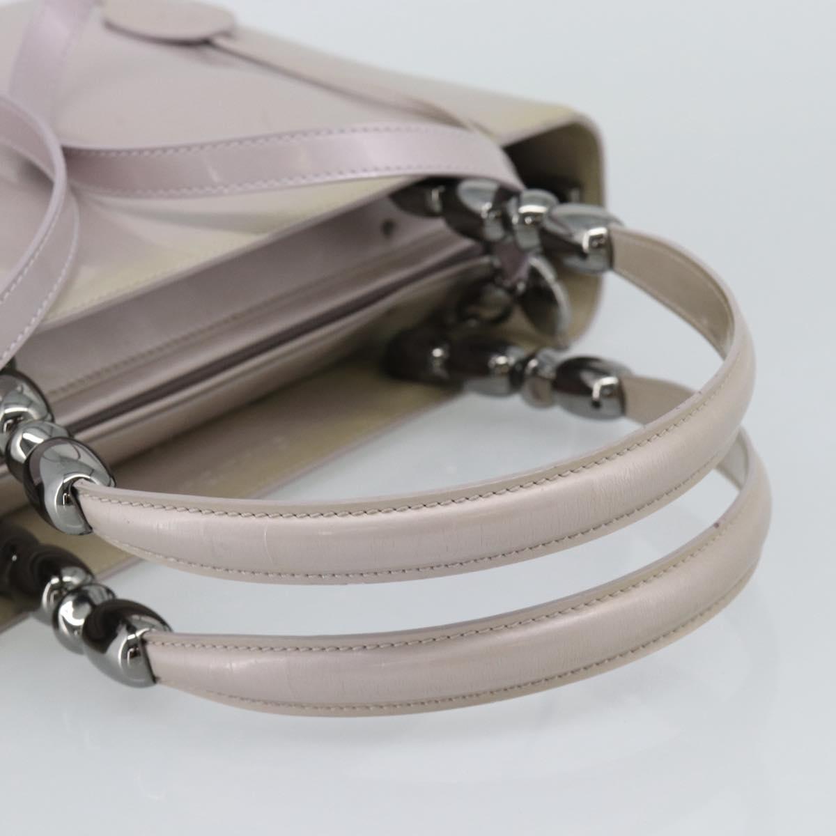 Christian Dior Maris Pearl Bag Patent Leather 2way Lavende Silver Auth 192211 - Jerrillo image 7