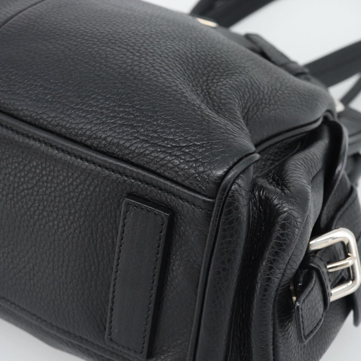 PRADA Tote Bag Vittero Dino Leather Black Silver Auth 192267SAM - Jerrillo image 10