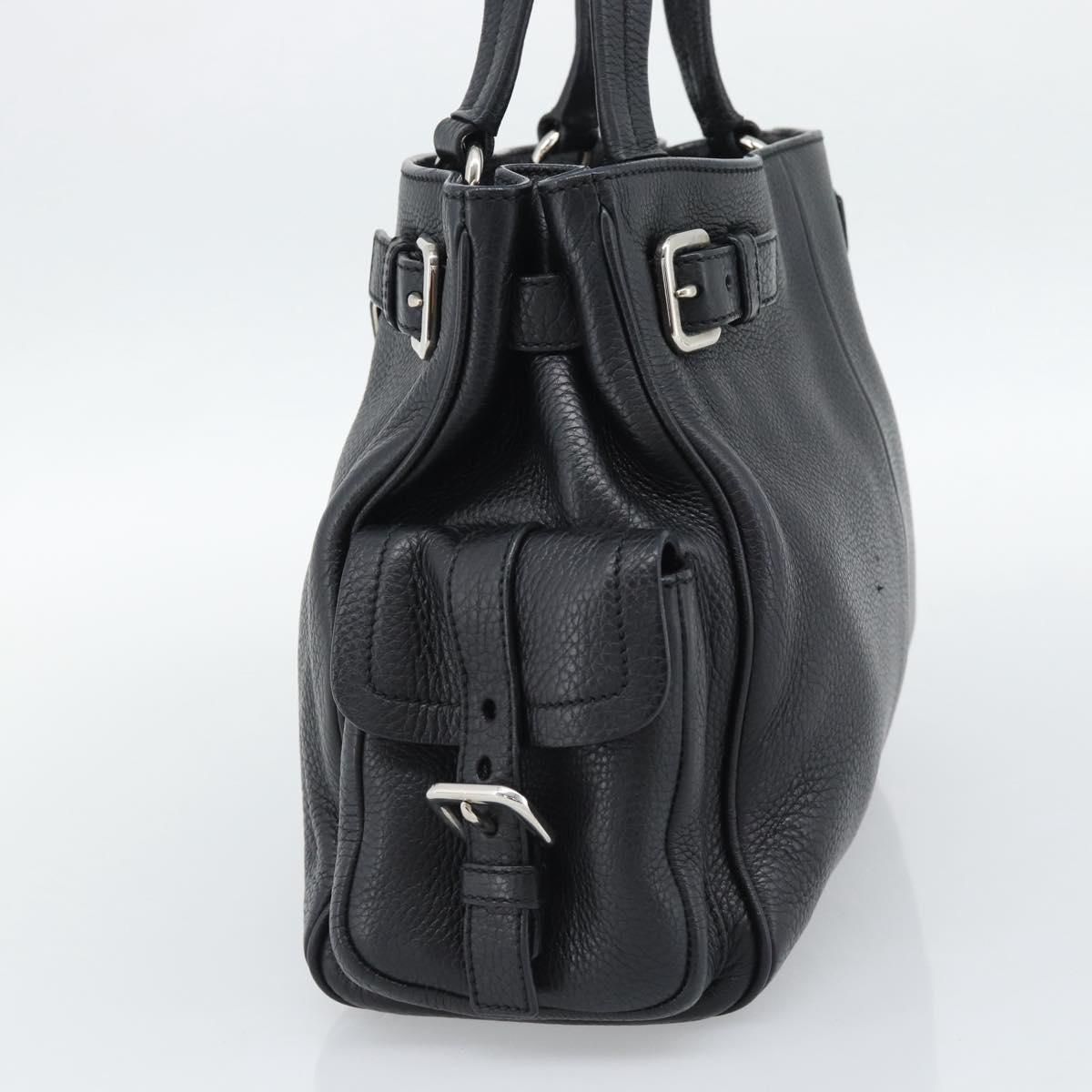 PRADA Tote Bag Vittero Dino Leather Black Silver Auth 192267SAM - Jerrillo image 5