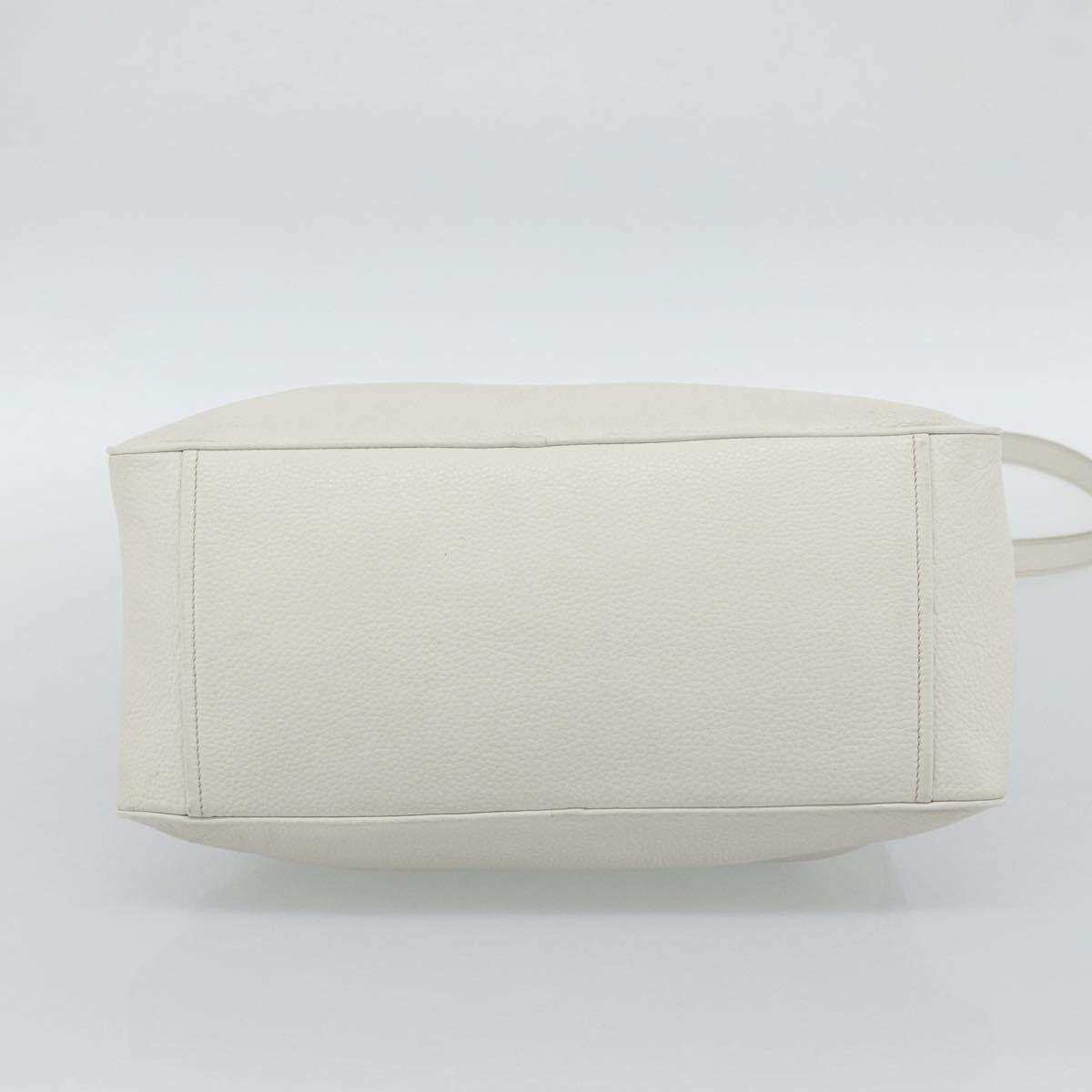 PRADA Hand Bag Vittero Dino Leather 2way White Silver Auth 192296V - Jerrillo image 5