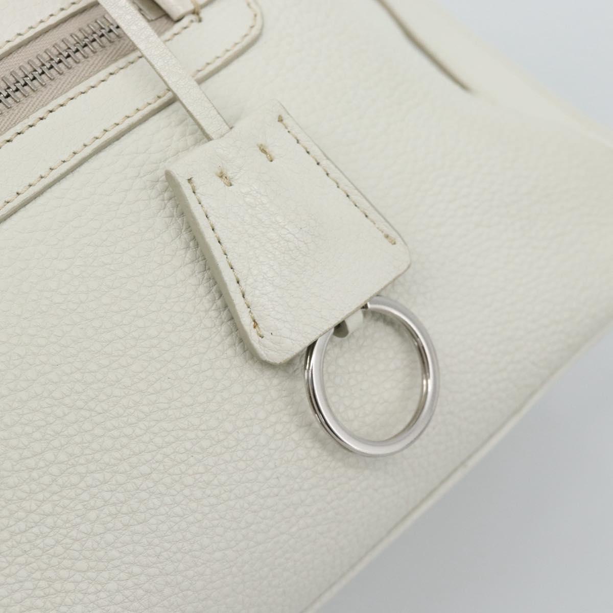 PRADA Hand Bag Vittero Dino Leather 2way White Silver Auth 192296V - Jerrillo image 9