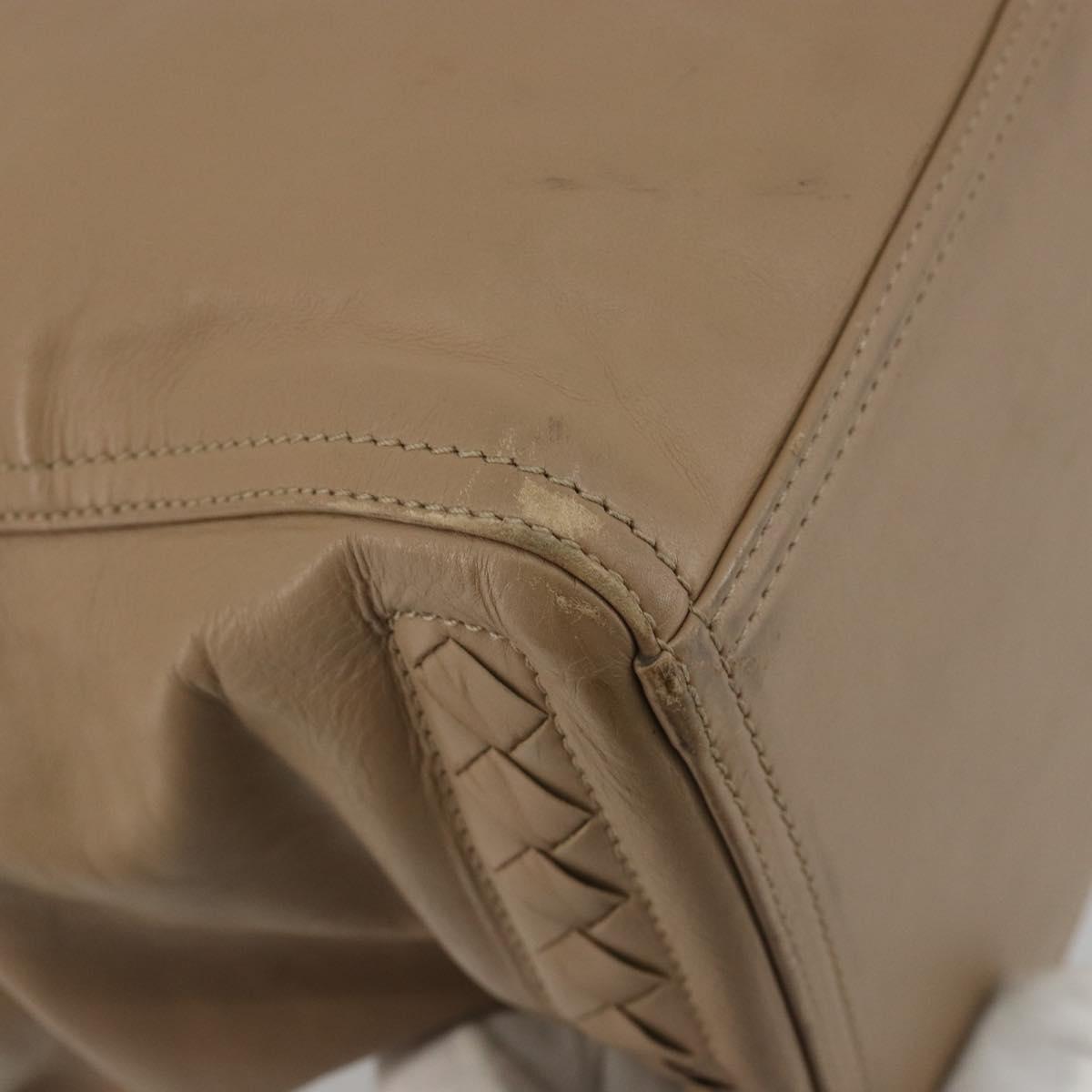 BOTTEGA VENETA INTRECCIATO Tote Bag Leather Beige Auth 192298 - Jerrillo image 9