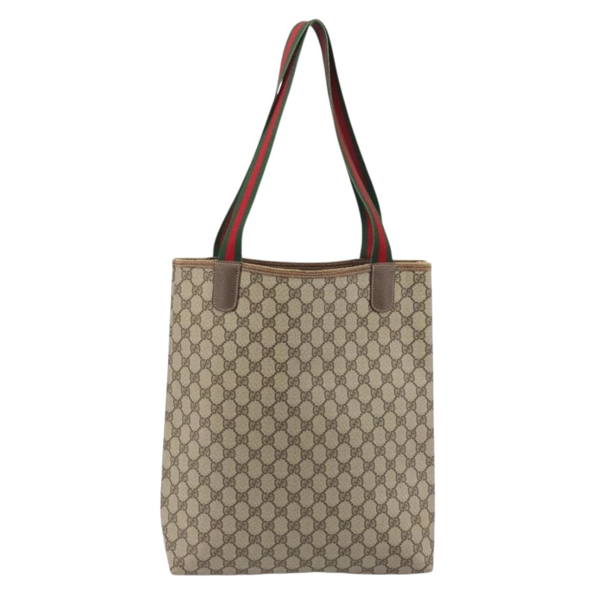 GUCCI GG Supreme Web Sherry Line Bag PVC Beige Gold 002 58 6487 Auth 192622A - Jerrillo image 3