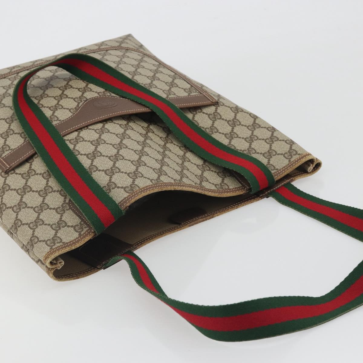 GUCCI GG Supreme Web Sherry Line Bag PVC Beige Gold 002 58 6487 Auth 192622A - Jerrillo image 6