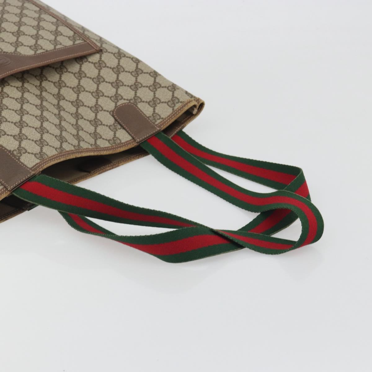 GUCCI GG Supreme Web Sherry Line Bag PVC Beige Gold 002 58 6487 Auth 192622A - Jerrillo image 7