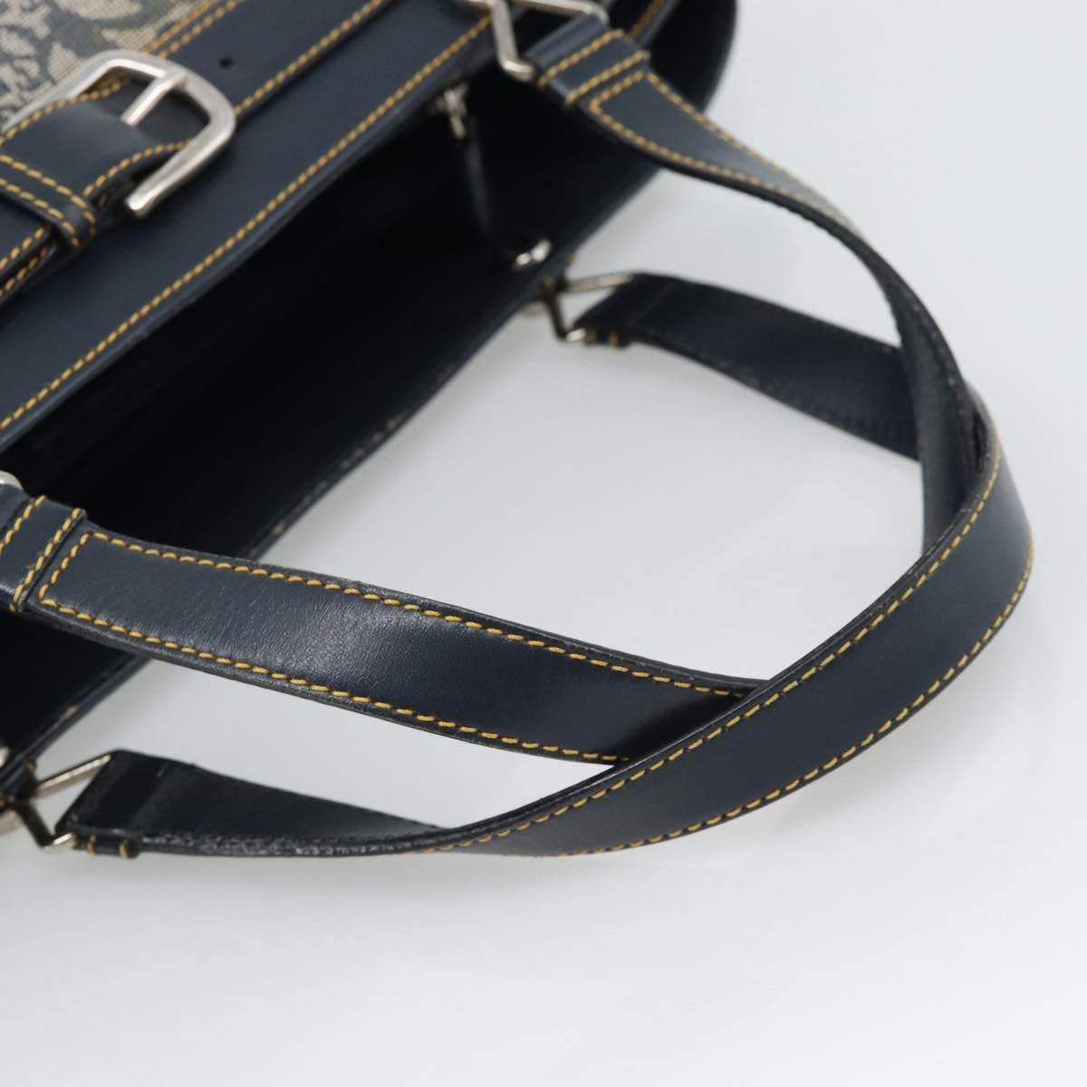Christian Dior Trotter Canvas Hand Bag Navy Silver Auth 192691 - Jerrillo image 7