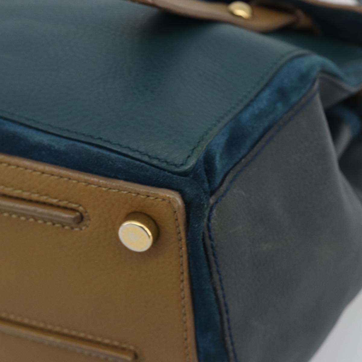 SAINT LAURENT Hand Bag Leather Navy Beige 197149 Auth 192695A - Jerrillo image 9