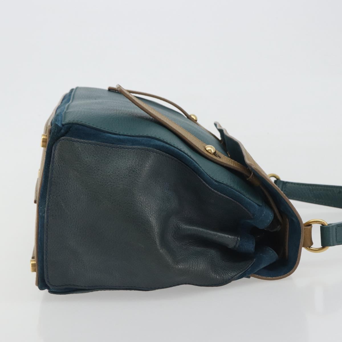 SAINT LAURENT Hand Bag Leather Navy Beige 197149 Auth 192695A - Jerrillo image 3