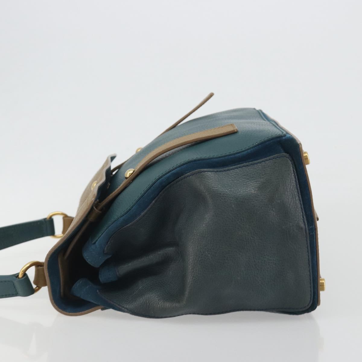 SAINT LAURENT Hand Bag Leather Navy Beige 197149 Auth 192695A - Jerrillo image 4