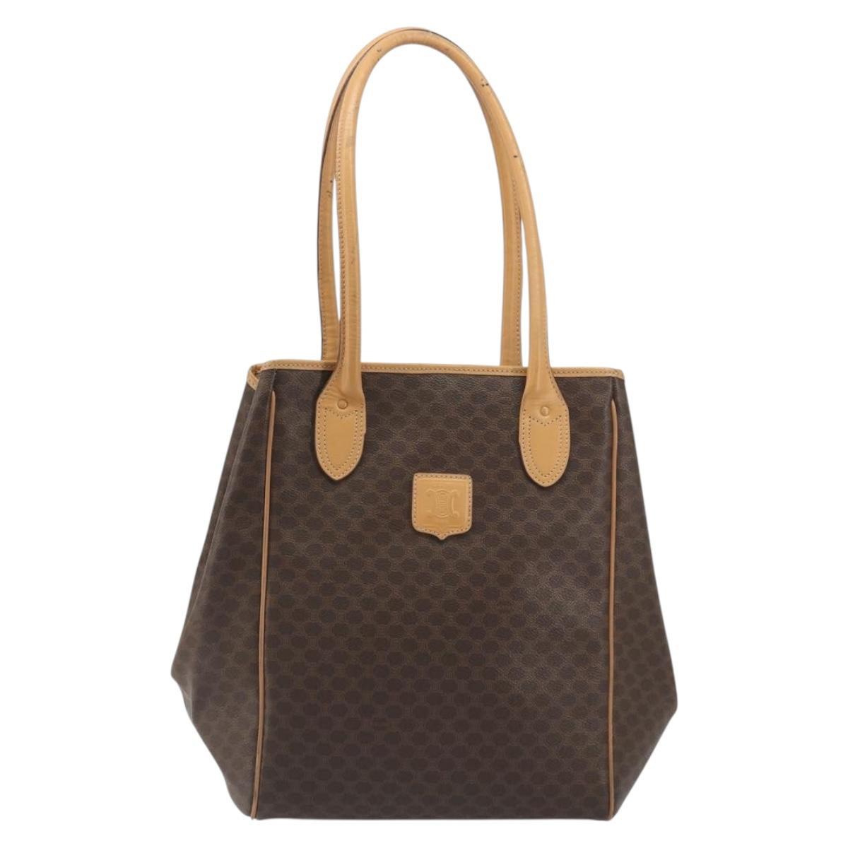 CELINE Macadam Tote Bag PVC Leather Brown Gold Tone Auth 192701 - Jerrillo image 2