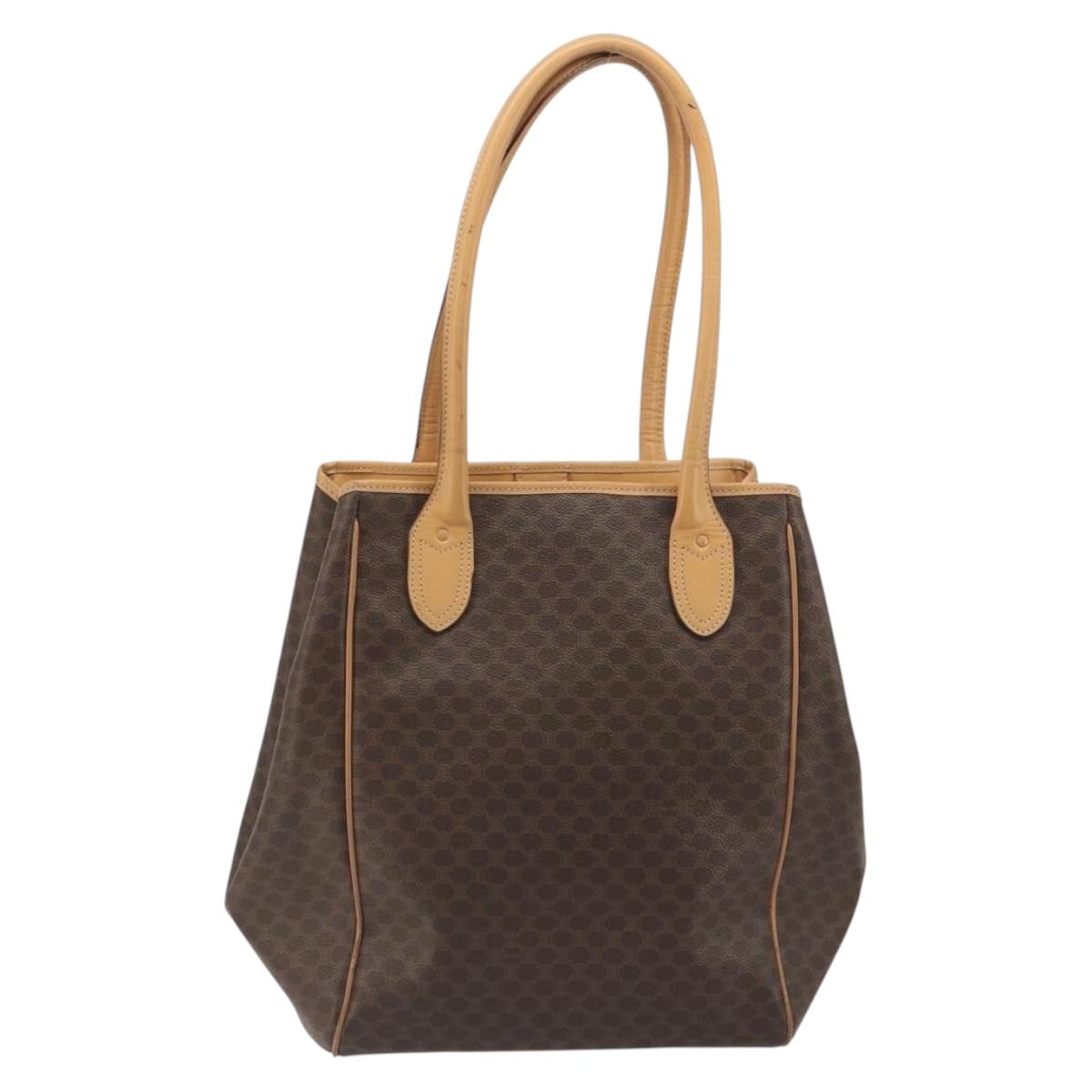 CELINE Macadam Tote Bag PVC Leather Brown Gold Tone Auth 192701 - Jerrillo image 3