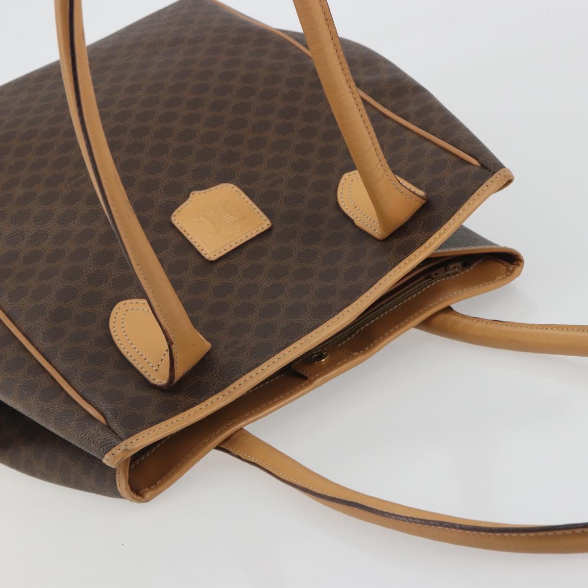 CELINE Macadam Tote Bag PVC Leather Brown Gold Tone Auth 192701 - Jerrillo image 6