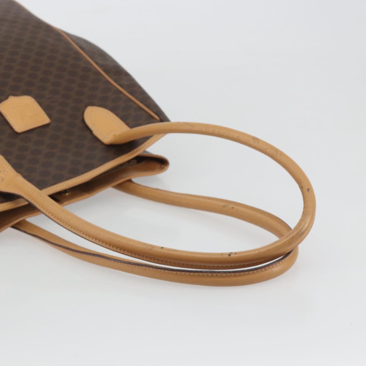 CELINE Macadam Tote Bag PVC Leather Brown Gold Tone Auth 192701 - Jerrillo image 7