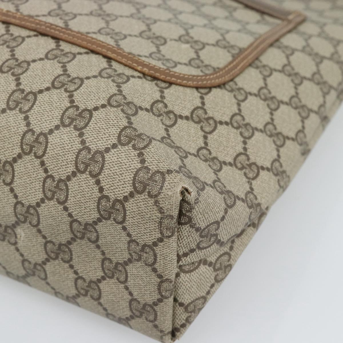 GUCCI GG Supreme Tote Bag PVC Leather Beige Auth 192725 - Jerrillo image 10