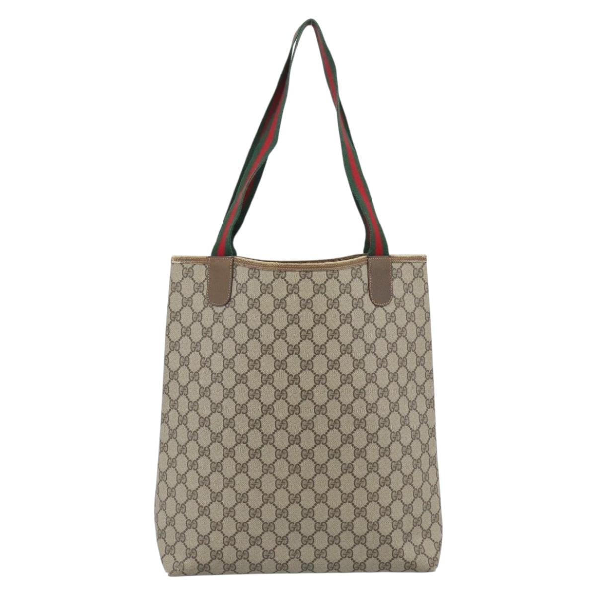 GUCCI GG Supreme Tote Bag PVC Leather Beige Auth 192725 - Jerrillo image 3