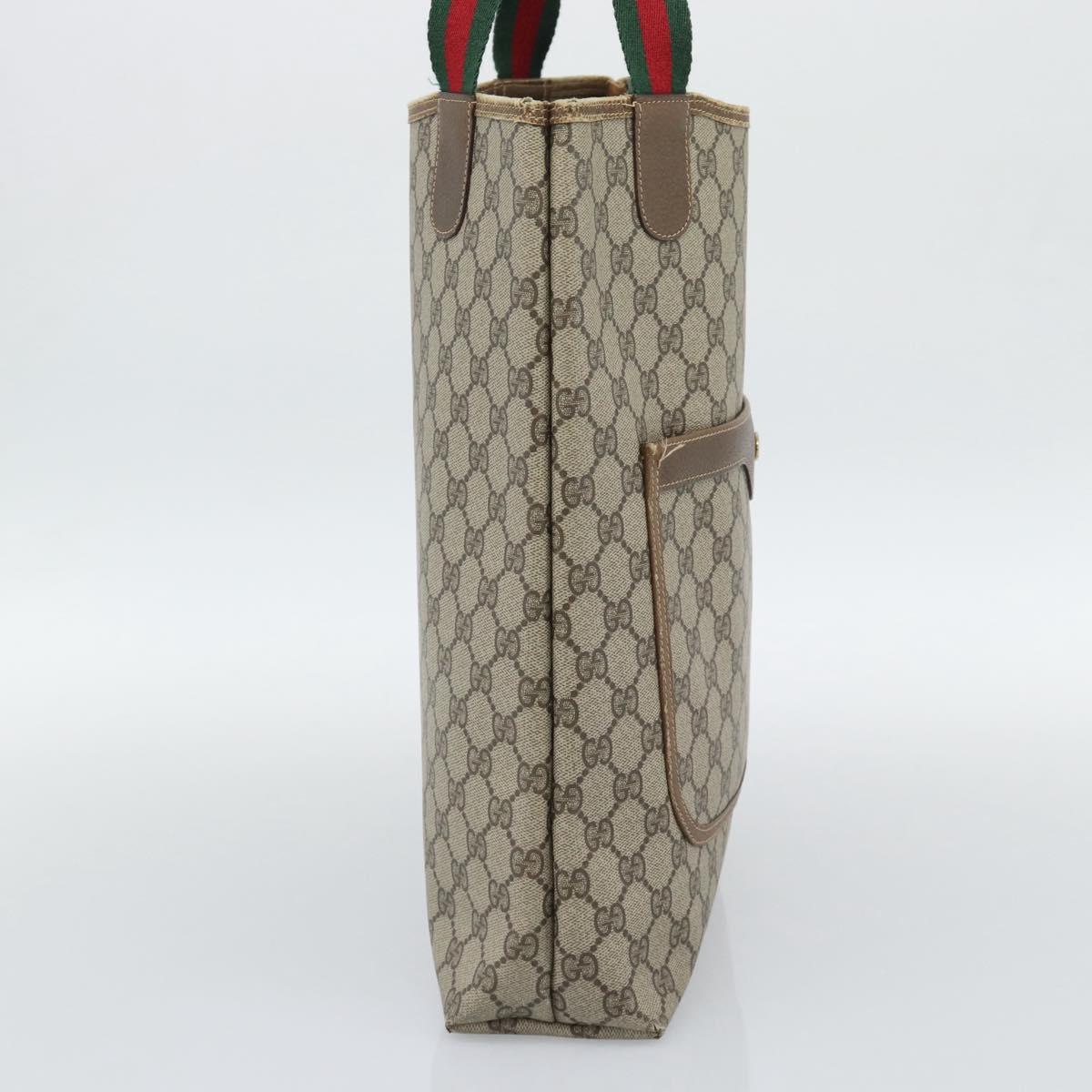 GUCCI GG Supreme Tote Bag PVC Leather Beige Auth 192725 - Jerrillo image 4