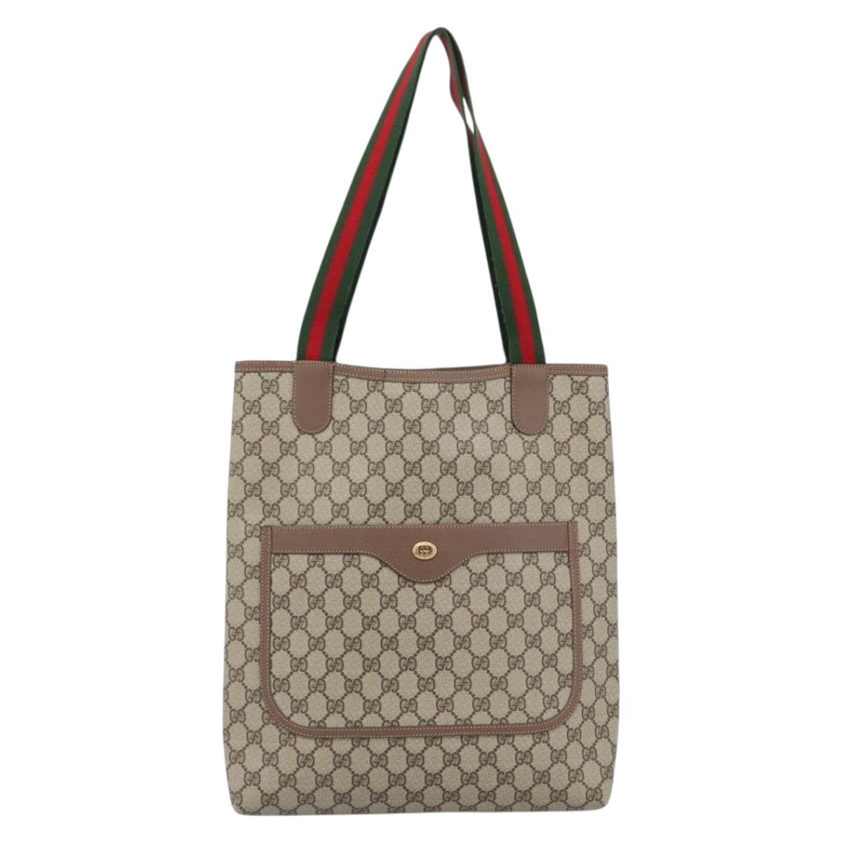 GUCCI GG Supreme Tote Bag PVC Leather Beige Auth 192744 - Jerrillo image 2
