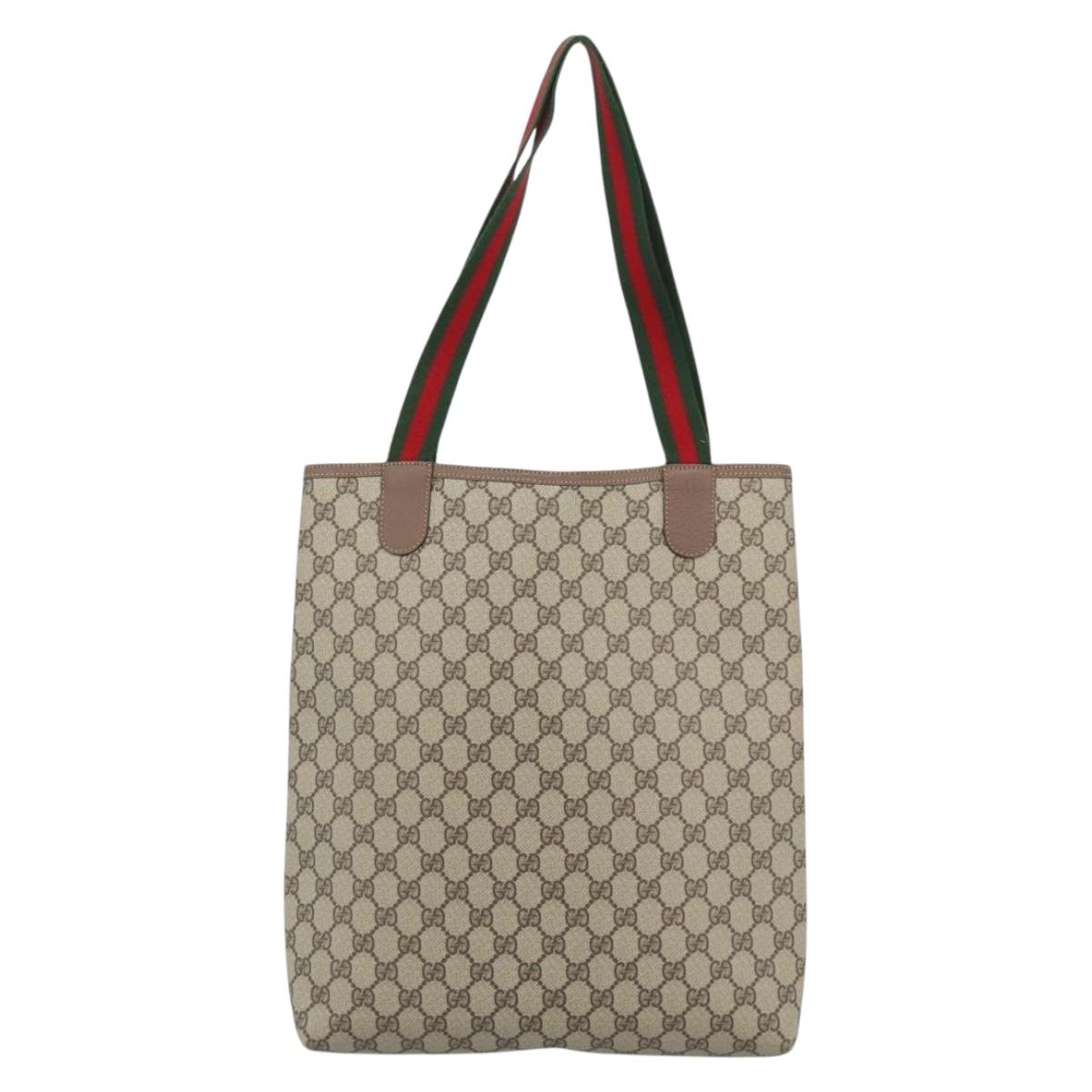 GUCCI GG Supreme Tote Bag PVC Leather Beige Auth 192744 - Jerrillo image 3