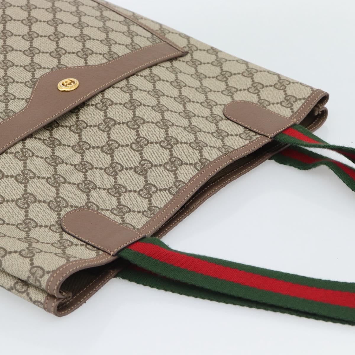 GUCCI GG Supreme Tote Bag PVC Leather Beige Auth 192744 - Jerrillo image 6