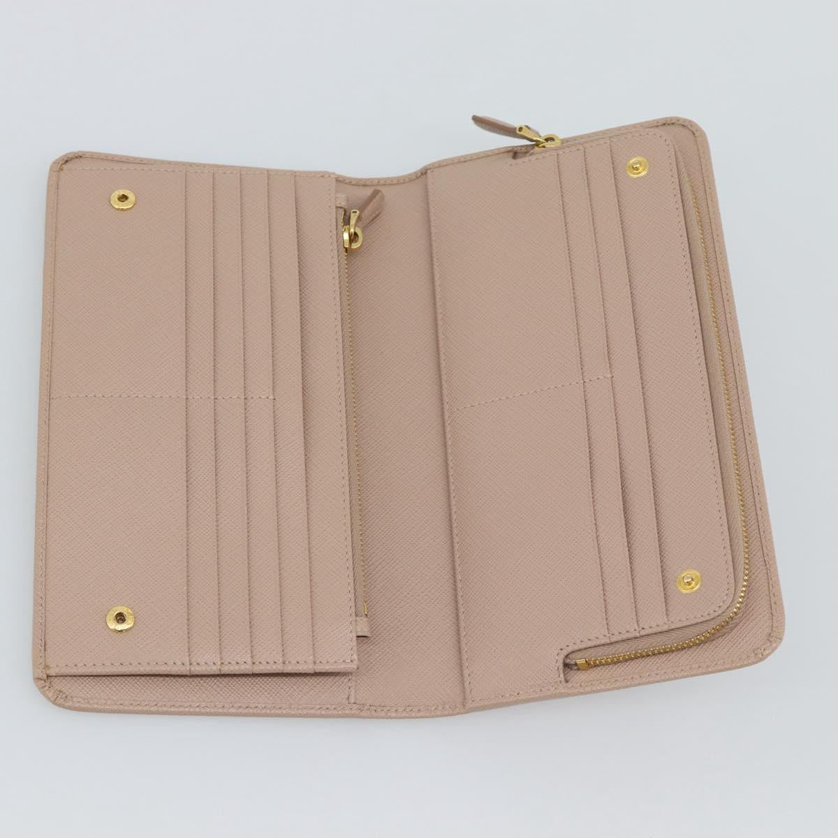 PRADA Long Wallet Safifano leather Pink Gold Tone Auth 192748M - Jerrillo image 8