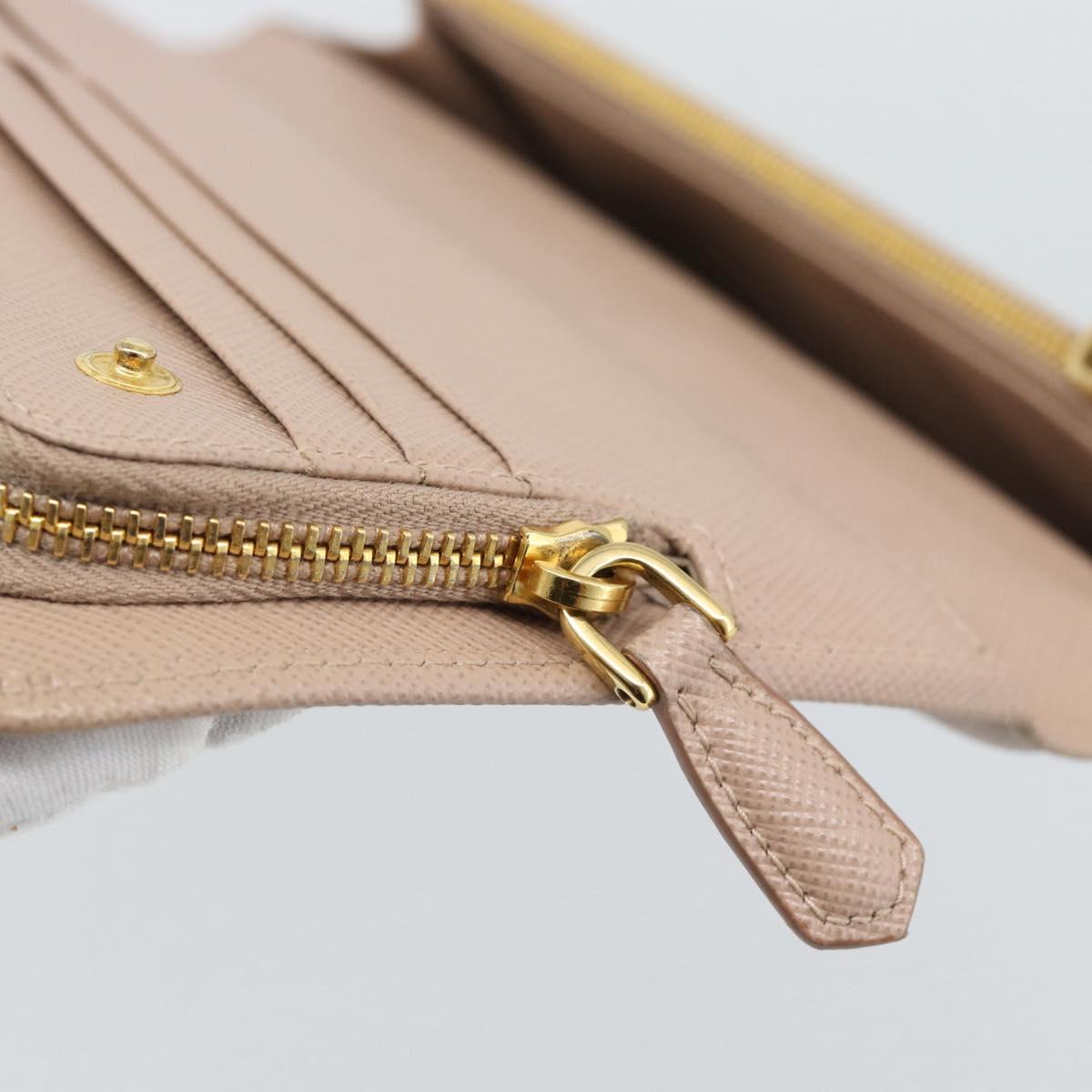 PRADA Long Wallet Safifano leather Pink Gold Tone Auth 192748M - Jerrillo image 9