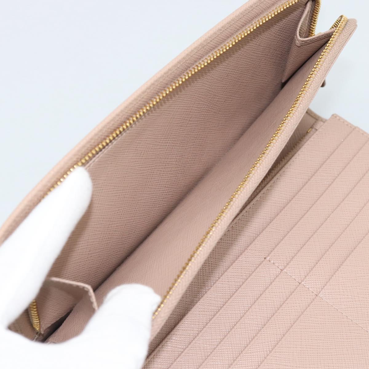 PRADA Long Wallet Safifano leather Pink Gold Tone Auth 192748M - Jerrillo image 10