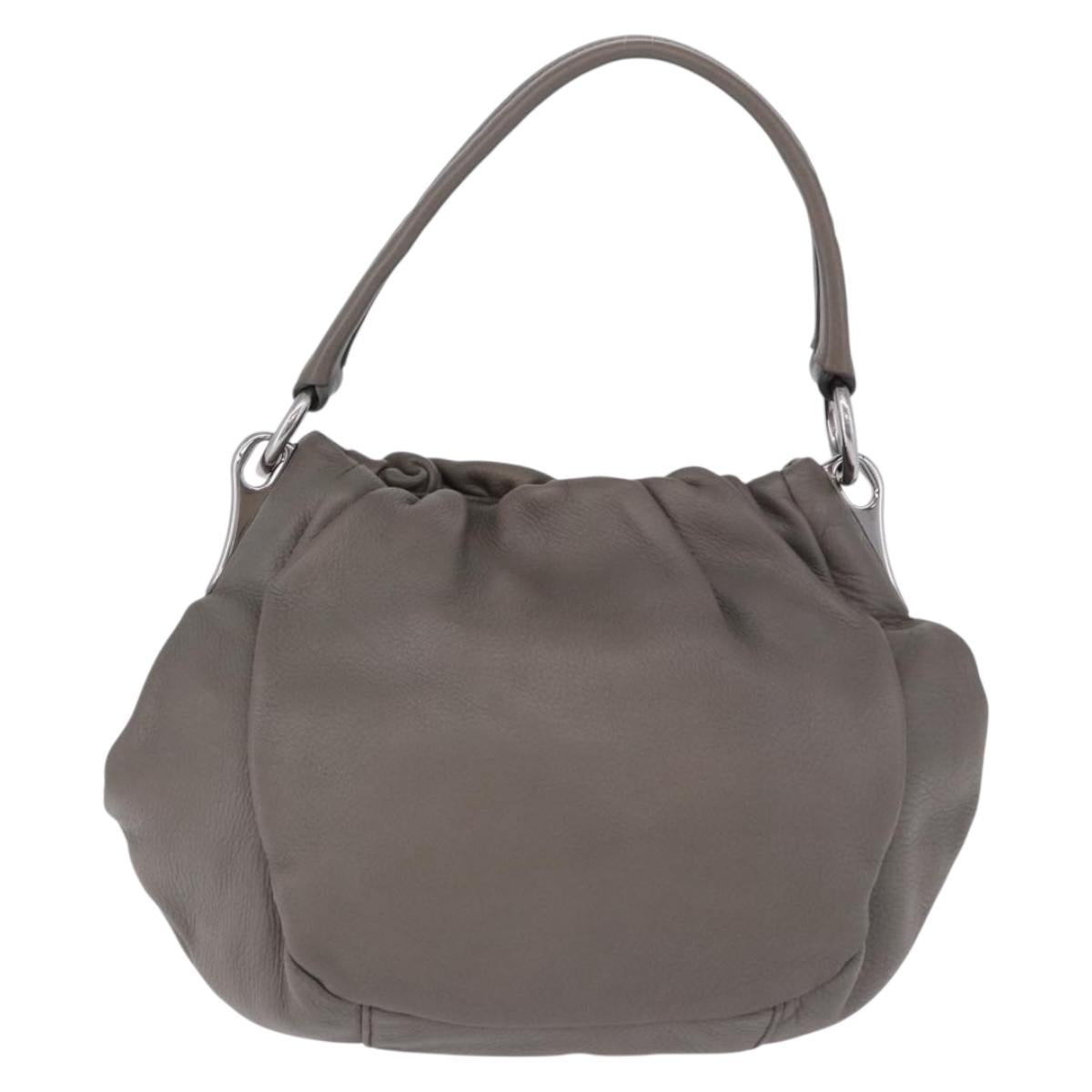 PRADA Shoulder Bag Leather Gray Silver Auth 192752A - Jerrillo image 2