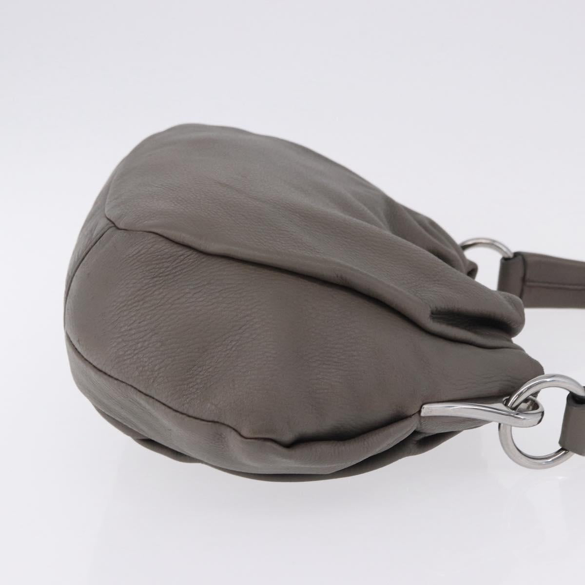 PRADA Shoulder Bag Leather Gray Silver Auth 192752A - Jerrillo image 3