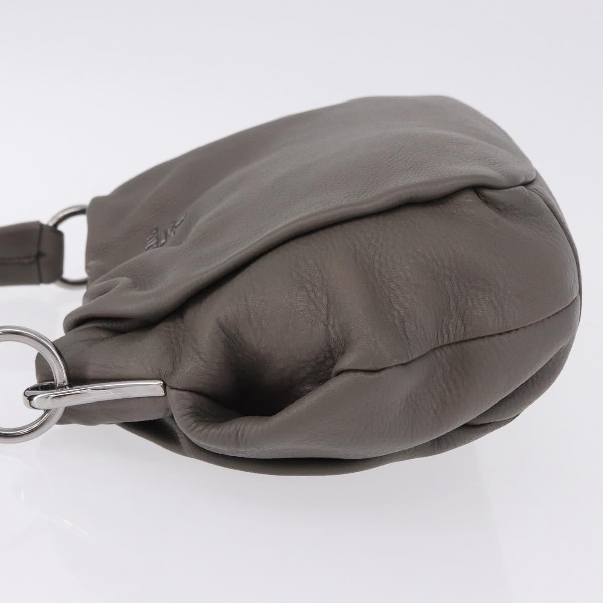 PRADA Shoulder Bag Leather Gray Silver Auth 192752A - Jerrillo image 4